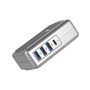 4-Port Chrger with PD 45W Slv EU,UK,US